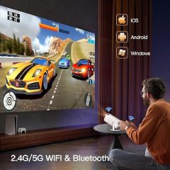 HY300 PRO+ 2026 | 1080P Full HD WiFi Projector with Android 11.0 – 12000 Lumens Portable Home Theater & Outdoor Movie Projector | Screen Mirroring for iOS/Android | Gaming & HDMI Compatible