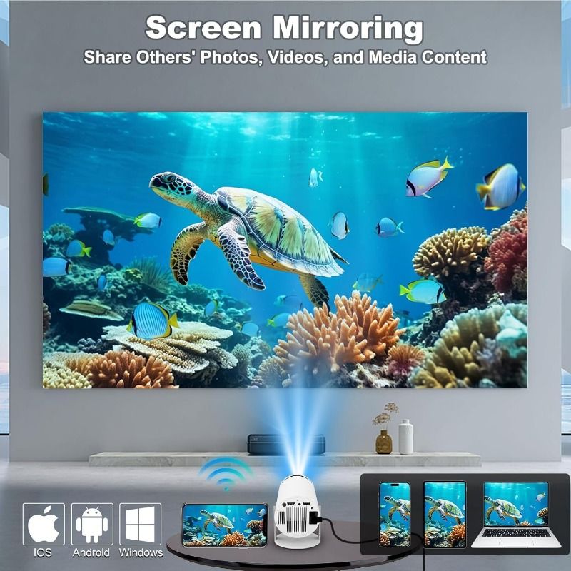 HY300 PRO+ 2026 | 1080P Full HD WiFi Projector with Android 11.0 – 12000 Lumens Portable Home Theater & Outdoor Movie Projector | Screen Mirroring for iOS/Android | Gaming & HDMI Compatible