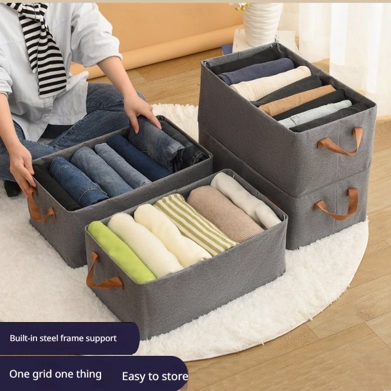 Home bedroom steel frame storage box foldable storage box large capacity clothing storage box organizer box