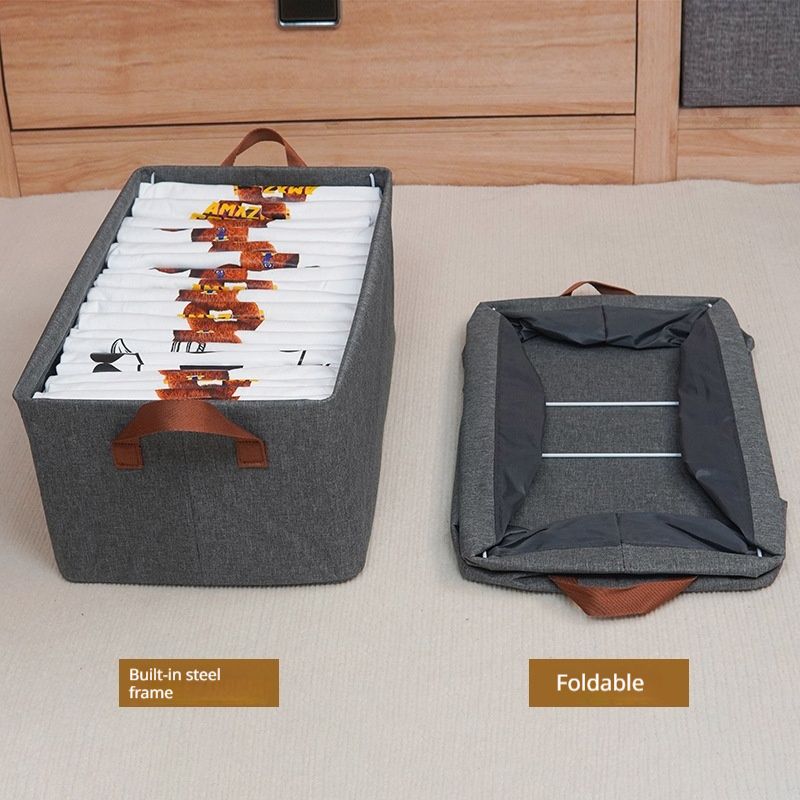 Home bedroom steel frame storage box foldable storage box large capacity clothing storage box organizer box