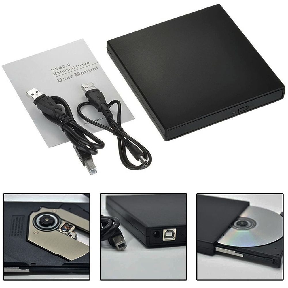 USB Portable DVD Player - High Speed 8X DVD RW & 24X CD Reader for Home & Office