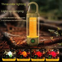 Mini Portable Rechargeable Camping Lantern - Super Bright LED Flashlight with Hanging Hook