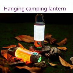 Mini Portable Rechargeable Camping Lantern - Super Bright LED Flashlight with Hanging Hook