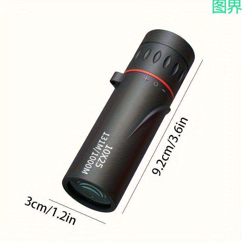 10x25 Monocular Telescope Optical Zoom Portable Pocket for Travel and Outdoor Activities, Black Compact Handheld Tourism Telescope for Adults