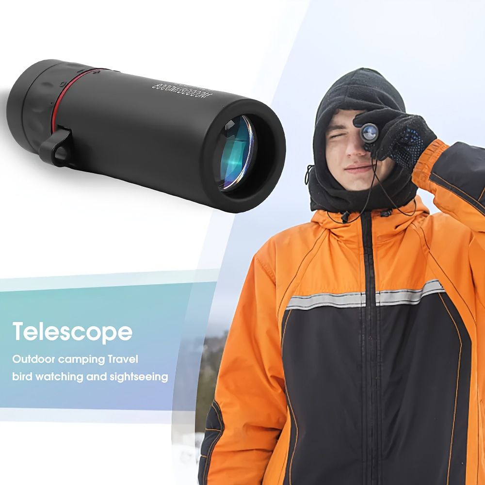 10x25 Monocular Telescope Optical Zoom Portable Pocket for Travel and Outdoor Activities, Black Compact Handheld Tourism Telescope for Adults