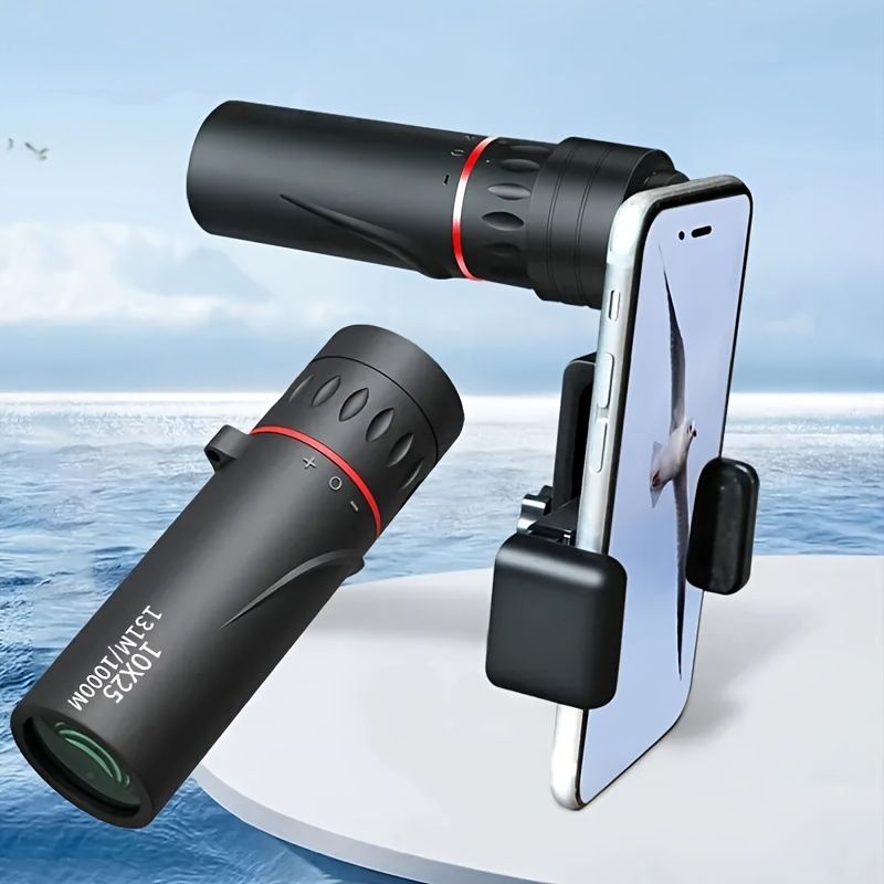 10x25 Monocular Telescope Optical Zoom Portable Pocket for Travel and Outdoor Activities, Black Compact Handheld Tourism Telescope for Adults