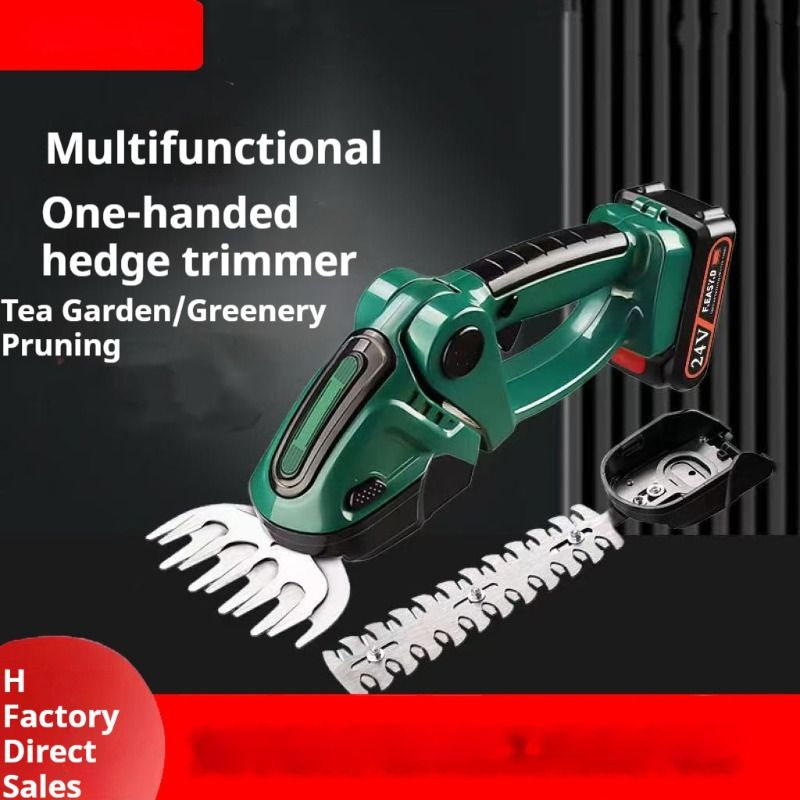Cordless Grass Shear & Hedge Trimmer - 7.2V Electric Shrub Trimmer 2 in 1 Handheld Grass Trimmer Hedge Shears, Hedge Clippers Grass Cutter w/Pruning Scissor, Rechargeable Battery & Fast Charger