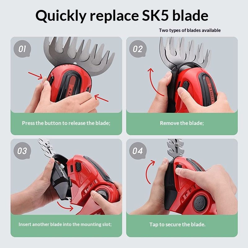 24V lithium single hand hedge trimmer, household wireless electric pruning and cutting machine, garden fence trimmer, lawn trimmer, tea garden shrub pruning tool