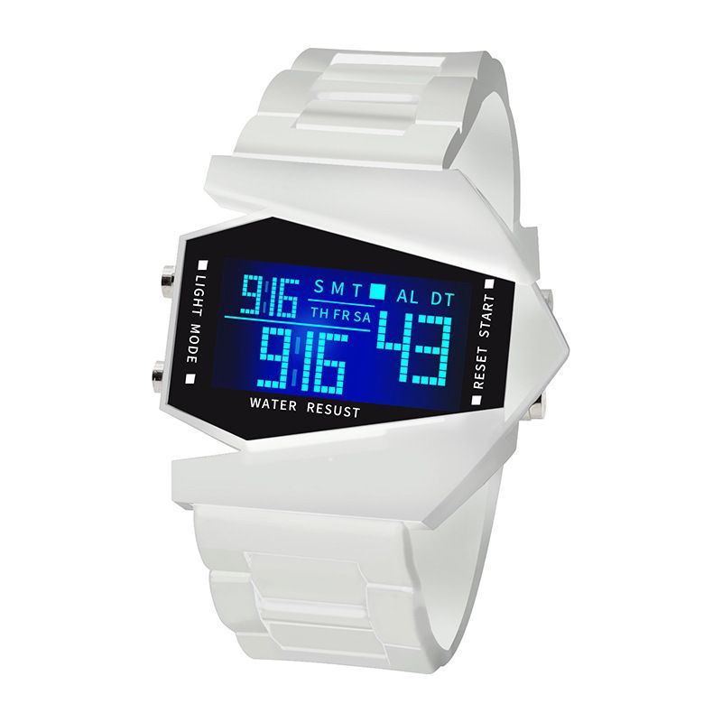 Cool Aircraft Shape Digital Watch, LED Display Waterproof Sports Watch with Luminous Backlight, Alarm Clock & Stopwatch, for Students Teens Men Women