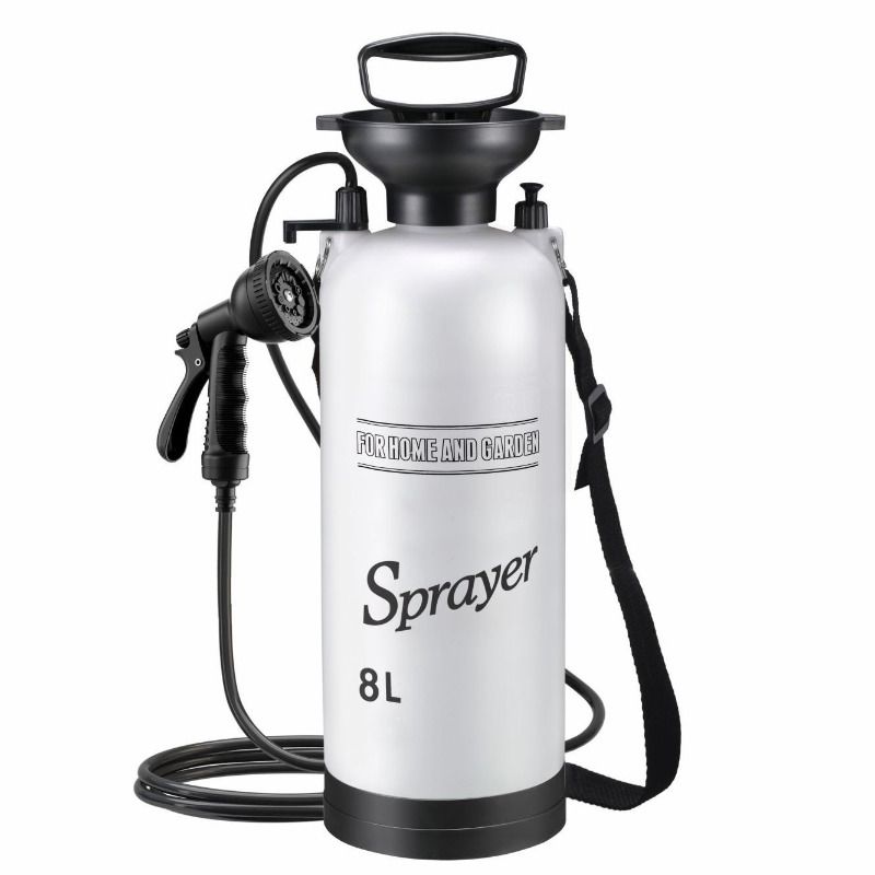 Portable Outdoor Shower, 5L/8L Manual Pressure Camping Shower Sprayer, Multifunctional Handheld Shower Head for Beach Travel, Car Washing, Pet Bathing & Garden Watering