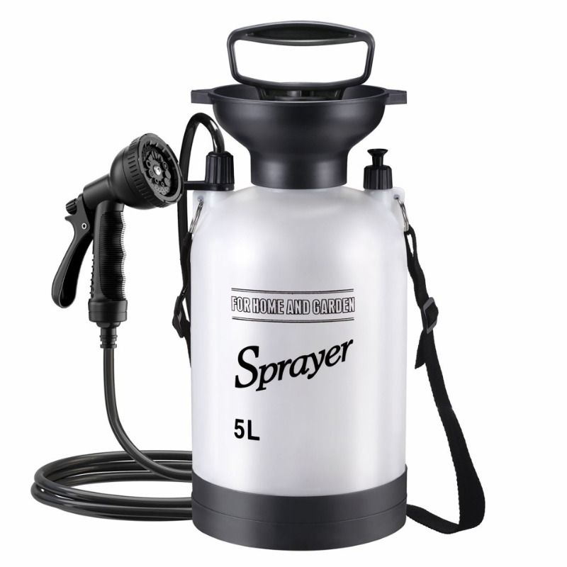 Portable Outdoor Shower, 5L/8L Manual Pressure Camping Shower Sprayer, Multifunctional Handheld Shower Head for Beach Travel, Car Washing, Pet Bathing & Garden Watering