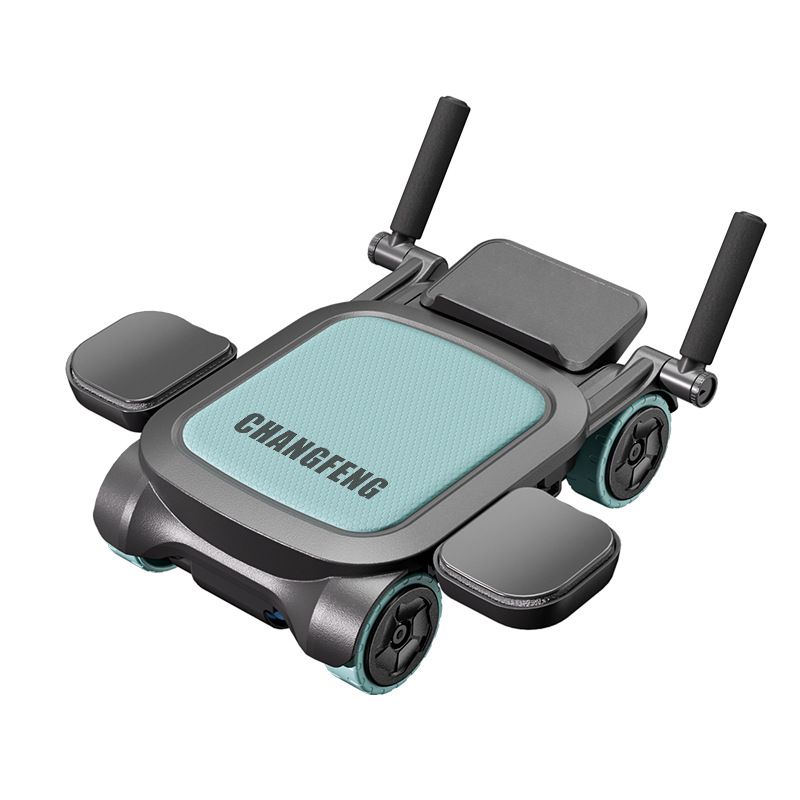 4-Wheel Automatic Rebound Abdominal Wheel, Silent Ab Roller with Free Knee Pad, Core Strength Training Fitness Equipment for Home Gym, Anti-Scratch Floor Design