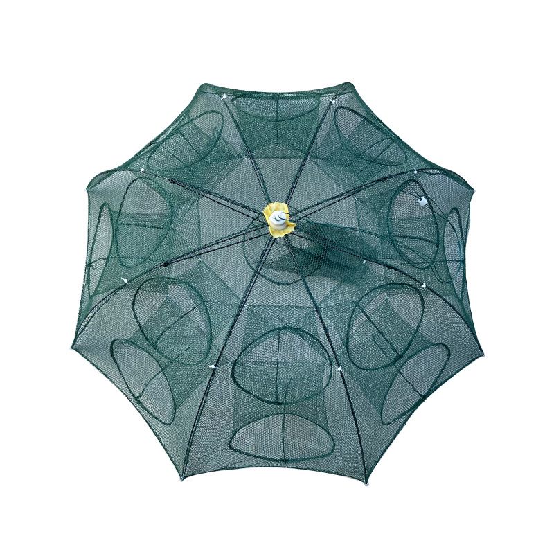 Foldable Umbrella Fishing Bait Trap, Automatic Shrimp Crab Minnow Cage with Only-in No-out Design, Full Accessories Fishing Net for River Lake Pond Fishing