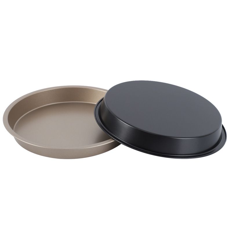 【4-piece set】Food Grade Carbon Steel Non-Stick Pizza Baking Tray, Round Deep/Shallow Pizza Pan for Oven, 6/8/9/10 Inch Pizza Baking Mold for Home Bakery, Cake Bread Baking Tool