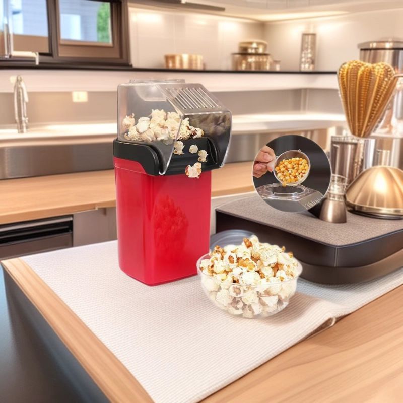 Electric Hot Air Popcorn Popper, Oil-Free Healthy Popcorn Machine for Home, Kids Snack, Movie Night