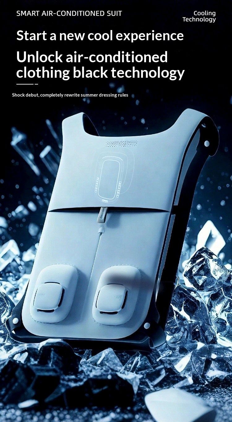 FUXIN Wearable Air Conditioner, Semiconductor Refrigeration Cooling Vest with 3D Circulating Air Outlet, Portable Cooling Device for Outdoor Working, Backpack Compatible