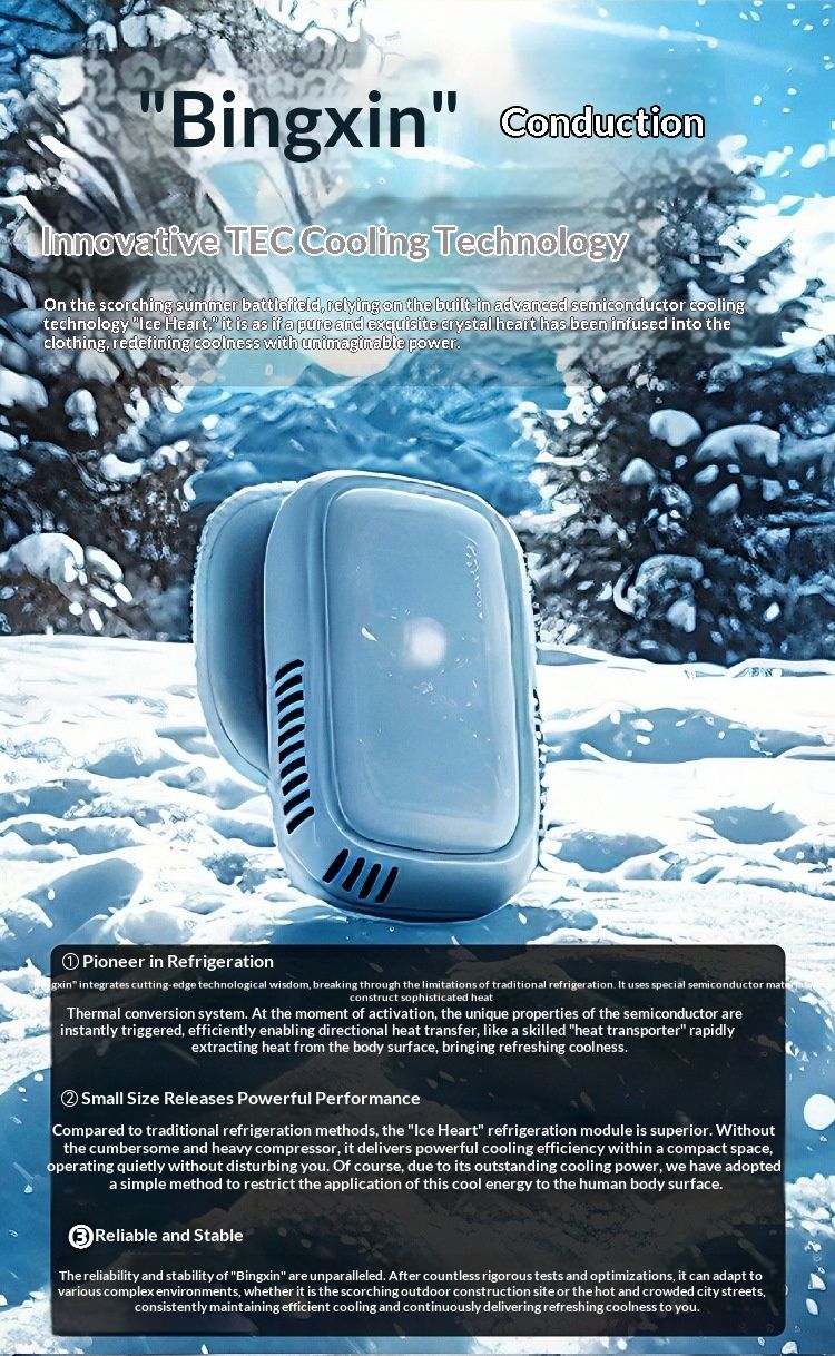 FUXIN Wearable Air Conditioner, Semiconductor Refrigeration Cooling Vest with 3D Circulating Air Outlet, Portable Cooling Device for Outdoor Working, Backpack Compatible