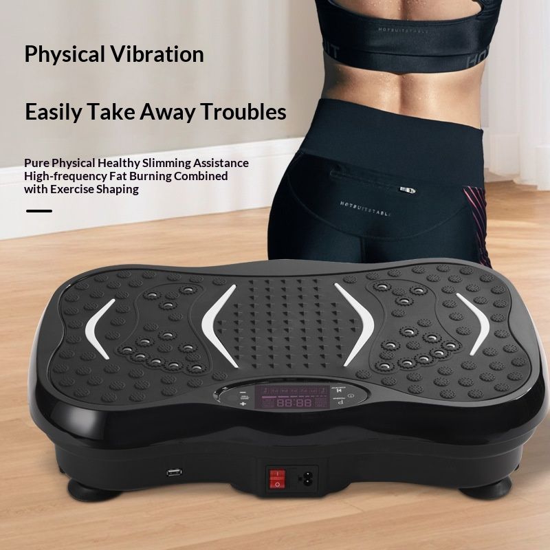 Smart Whole Body Vibration Plate Exercise Machine, Home Fitness Vibration Platform for Weight Loss, Fat Burning, Body Shaping & Toning, Silent Lazy Workout Equipment for Home & Office Use