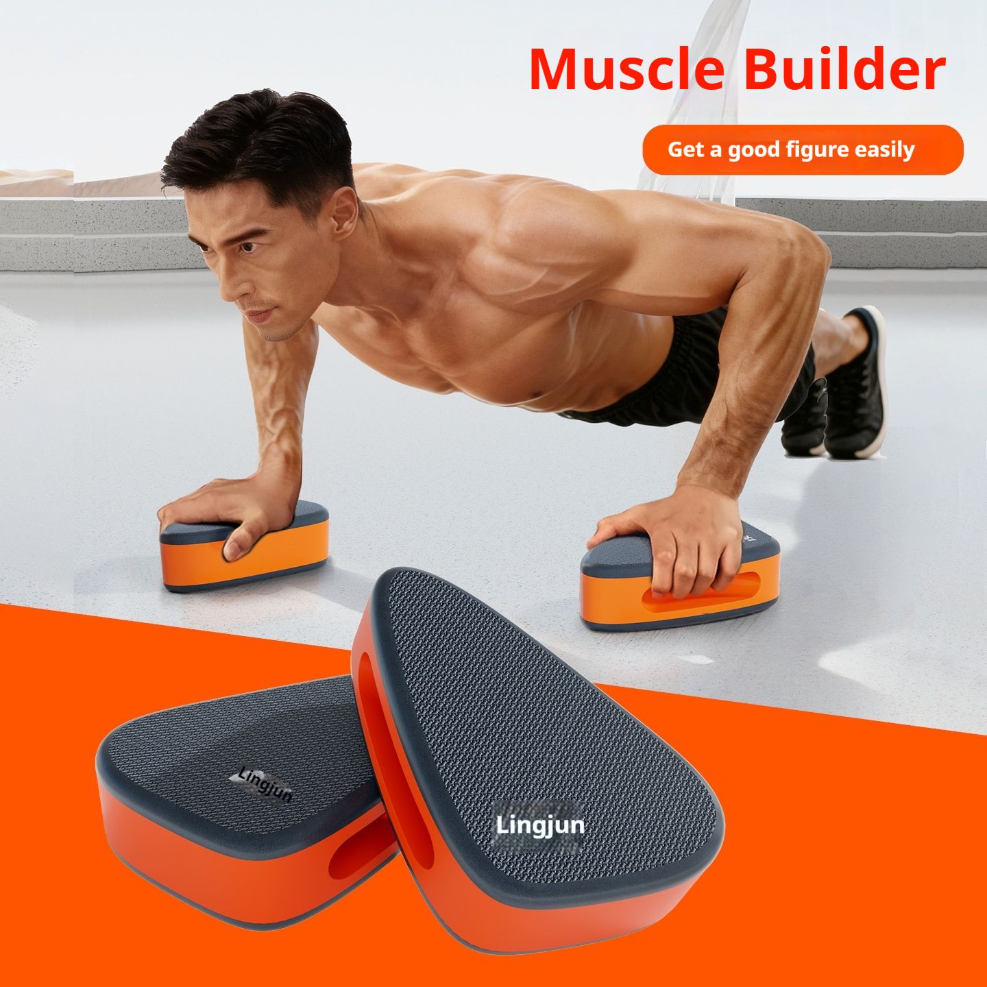 Professional Push-up Hand Pads, Non-slip Wear-resistant Fitness Hand Cushions with Wrist Protection, Portable Workout Equipment for Push Up, Sliding Disc, Crawling, Yoga, Indoor & Outdoor Use