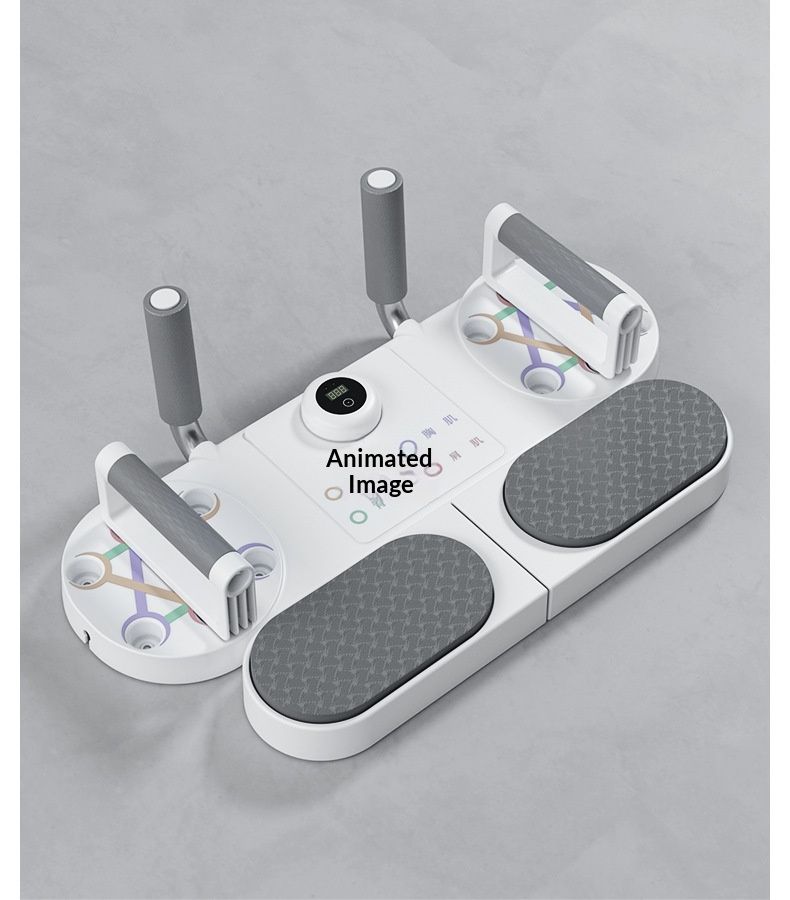 Foldable Push-up Board with Timer & Resistance Bands, Multifunctional Push-up Bracket Home Fitness Equipment for Chest, Triceps, Back & Shoulder Muscle Training, Plank Exercise