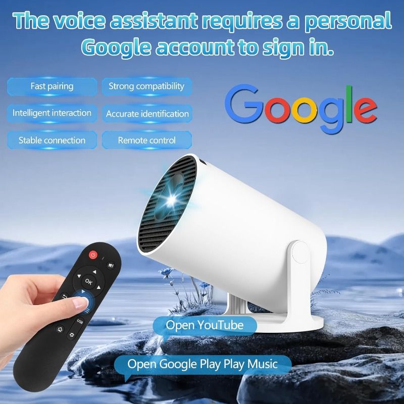 Mini Projector 2025 Upgraded WiFi 6 and BT 5.4 Support 4K 1080P Auto Keystone 180° Rotatable Projector for Bedroome Compatible with Laptop PC Smartphone