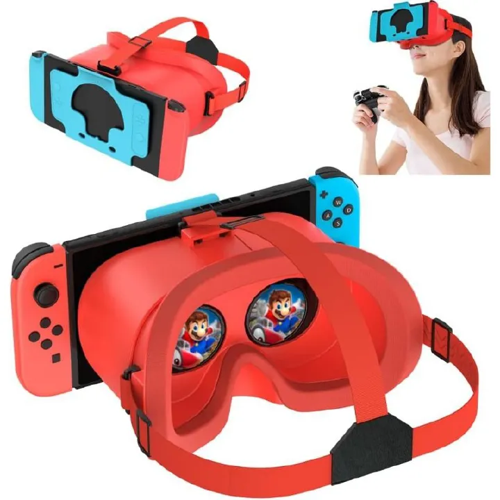 Upgraded 3D Virtual Reality VR Headset for Nintendo Switch & Switch OLED Model, VR Glasses with Adjustable Lens for abo VR Kit Switch Accessories