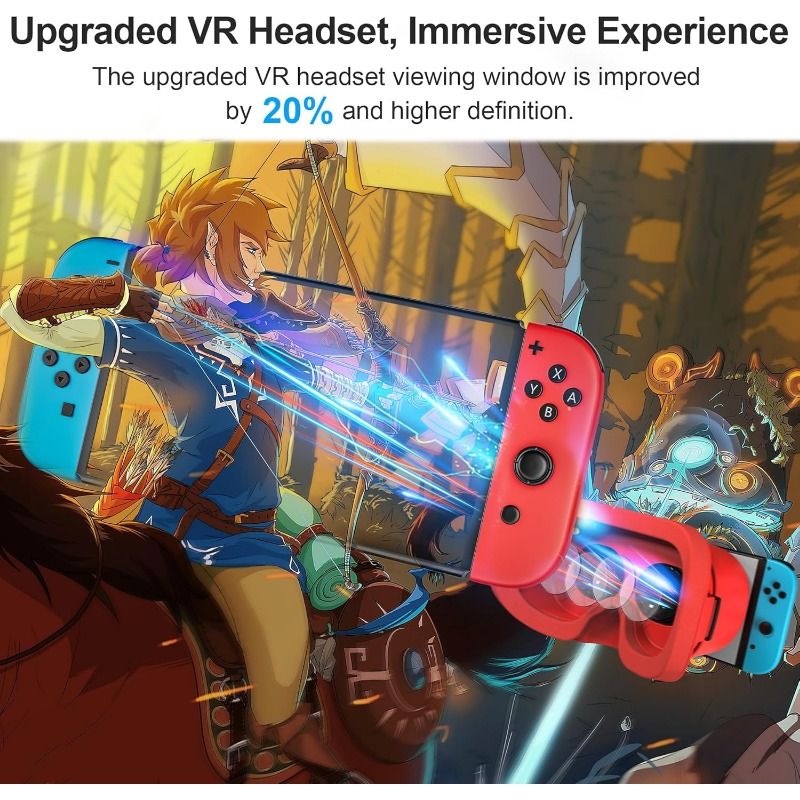 Upgraded 3D Virtual Reality VR Headset for Nintendo Switch & Switch OLED Model, VR Glasses with Adjustable Lens for abo VR Kit Switch Accessories
