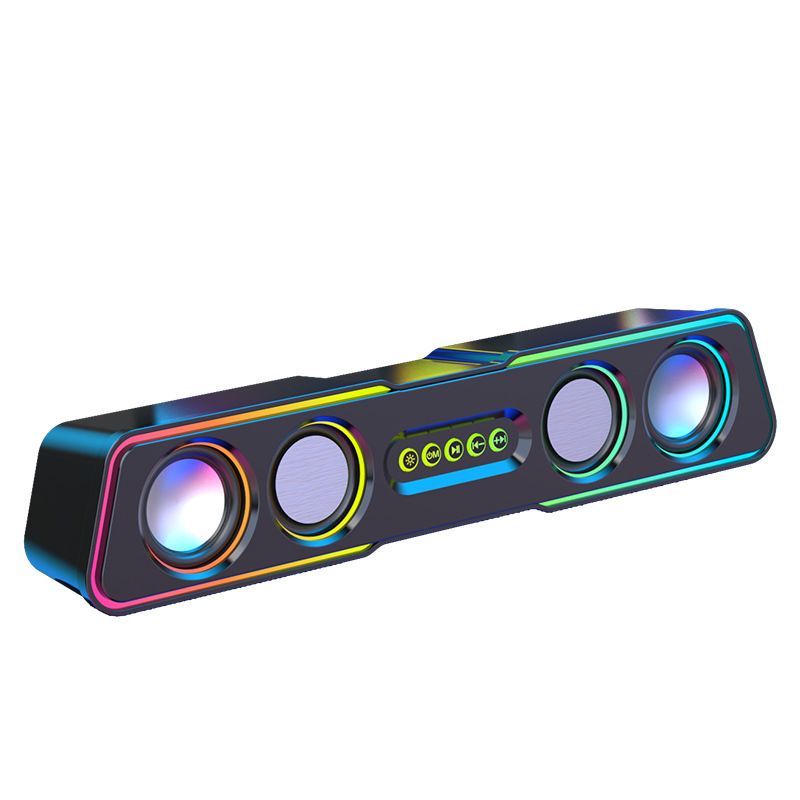 Cinema grade subwoofer, Bluetooth speaker, desktop strip, space saving sound system, e-sports RGB dynamic lighting, wired Bluetooth dual-mode computer TV universal speaker