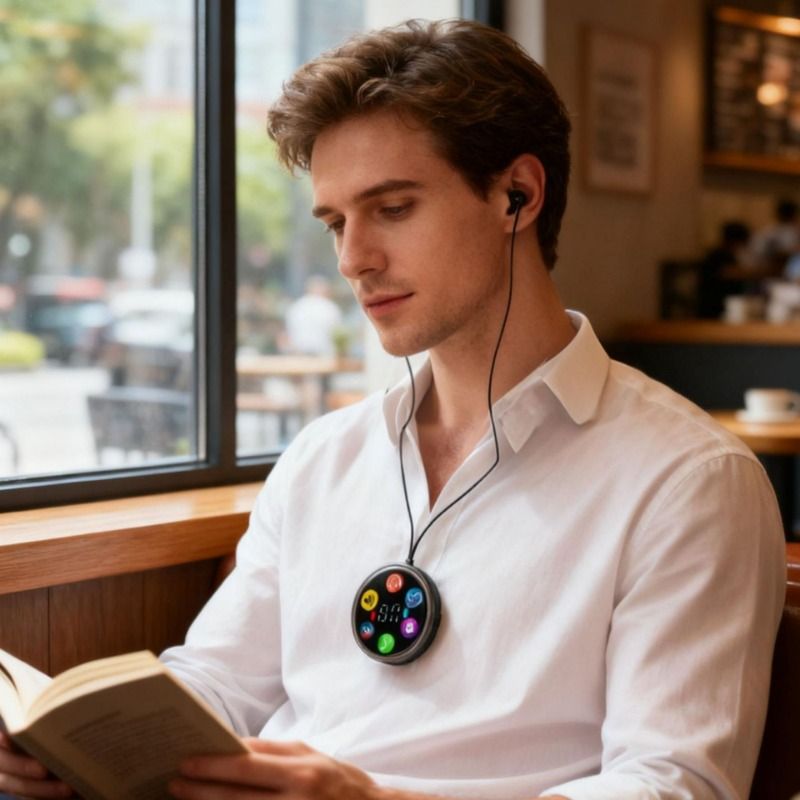 Neckband Bluetooth Headphones with Color Screen, Voice Control AI Assistant, TF Card Supported Wireless Sports Earphones, Long Battery Life Noise Cancelling Headset