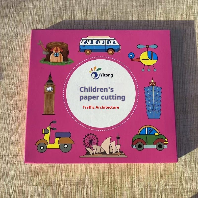 Kids' Paper Cuttings Handcraft Book for Kindergarten Babies: Fun Cartoon Origami Book and 3D Toy Set for 2-6 Year Olds