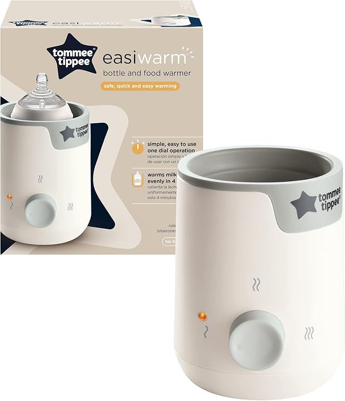 Tommee Tippee Easiwarm Bottle Warmer, White, Warms Breast Milk to Body Temperature in 4 Minutes, with Automatic Timer and One-Dial Operation