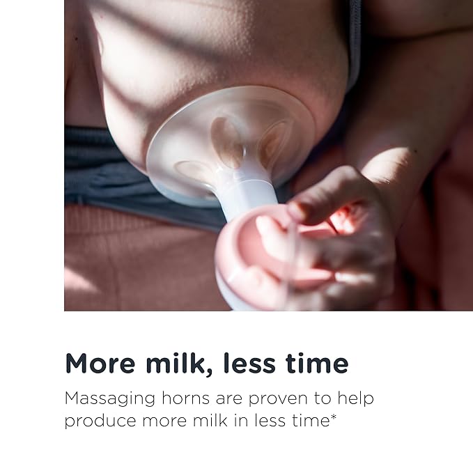 Tommee Tippee Made for Me Double Electric Breast Pump, Wireless, 9 Express Modes, Quiet, Portable, Massaging Cushions, Strong Suction, Soft Feel, USB Rechargeable, 150ml Baby Bottles Included.