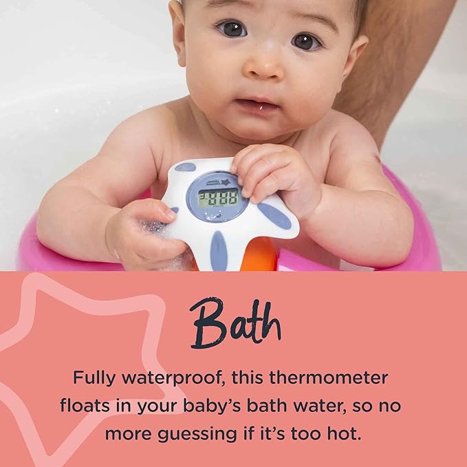 Tommee Tippee InBath Digital Thermometer, Suitable for Bathing and their Nursery, Waterproof and Floats in Water, Easy to Read LCD Display