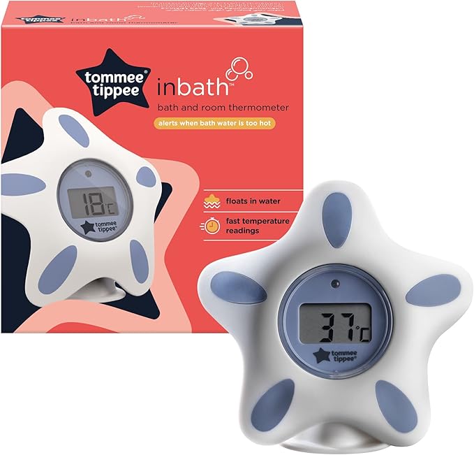 Tommee Tippee InBath Digital Thermometer, Suitable for Bathing and their Nursery, Waterproof and Floats in Water, Easy to Read LCD Display