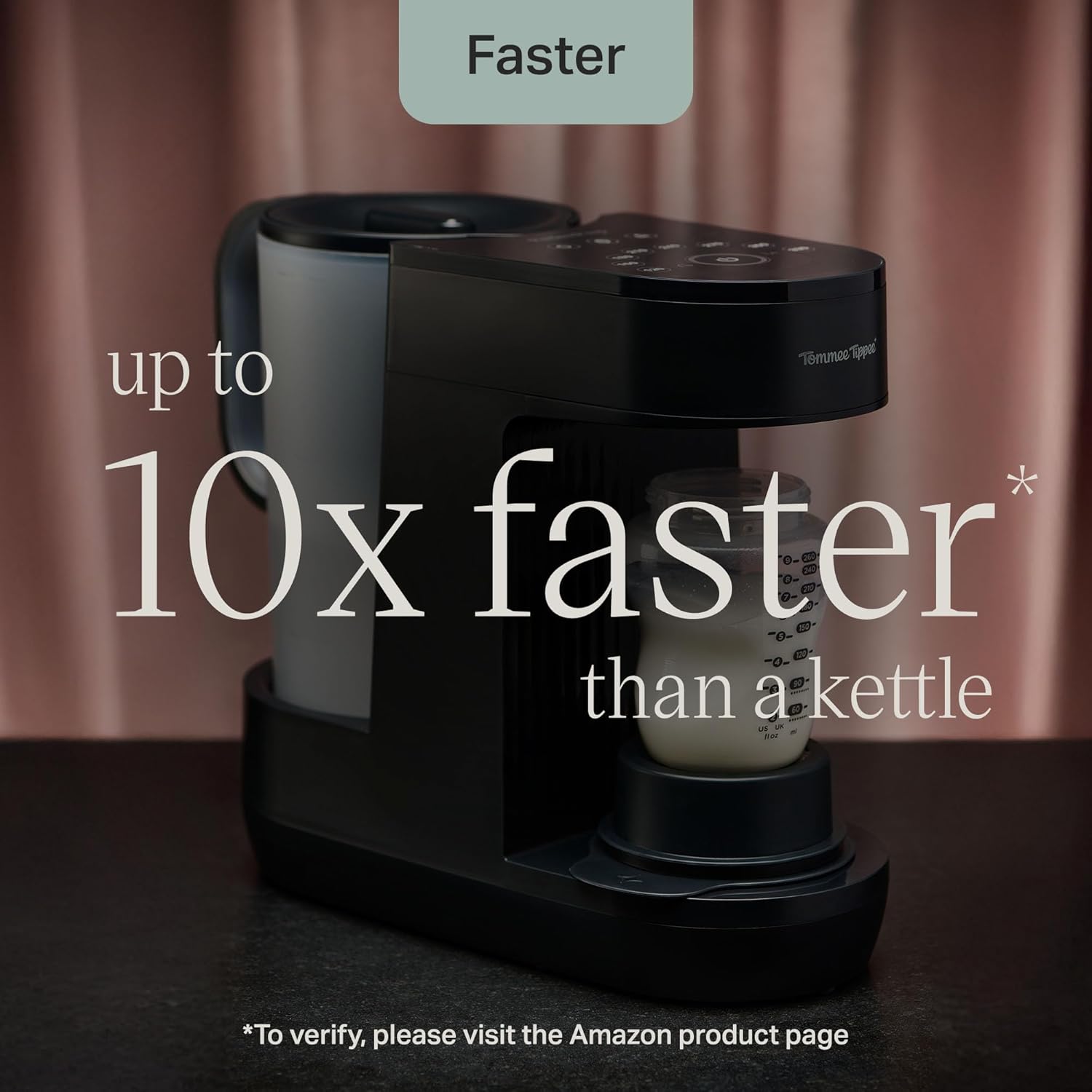 Tommee Tippee Perfect Prep Machine, Baby Bottle Formula Feed Maker with Antibacterial Water Filter, App Support, Day & Night Feed-Friendly Features, Slate