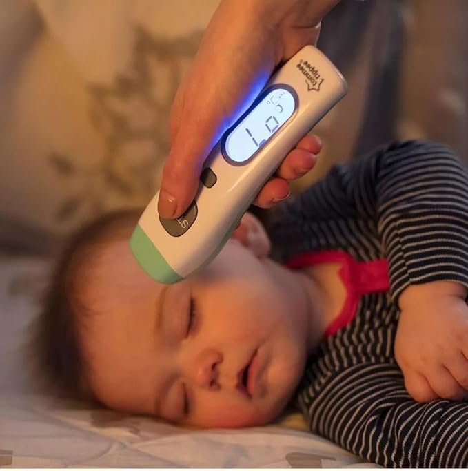 Tommee Tippee No Touch Forehead Thermometer  Fast Infrared Baby Thermometer, 1‑Second Reading, Fever Alert, LCD Display