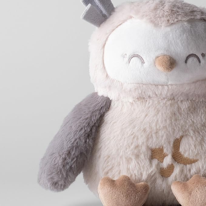 Tommee Tippee Ollie Owl Deluxe Baby and Toddler Sound and Light Sleep Aid, Automatic Cry Sensor Soothes with 3 Natural Sounds and 3 Lullabies, Adjustable Volume, Soft Plush Fabric, USB Rechargeable