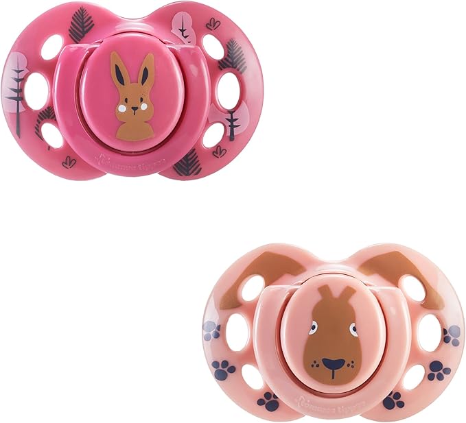 Tommee Tippee Fun Soother, 18-36 Months, 2 Pack, BPA Free, Reusable steriliser pod, Assorted Colours