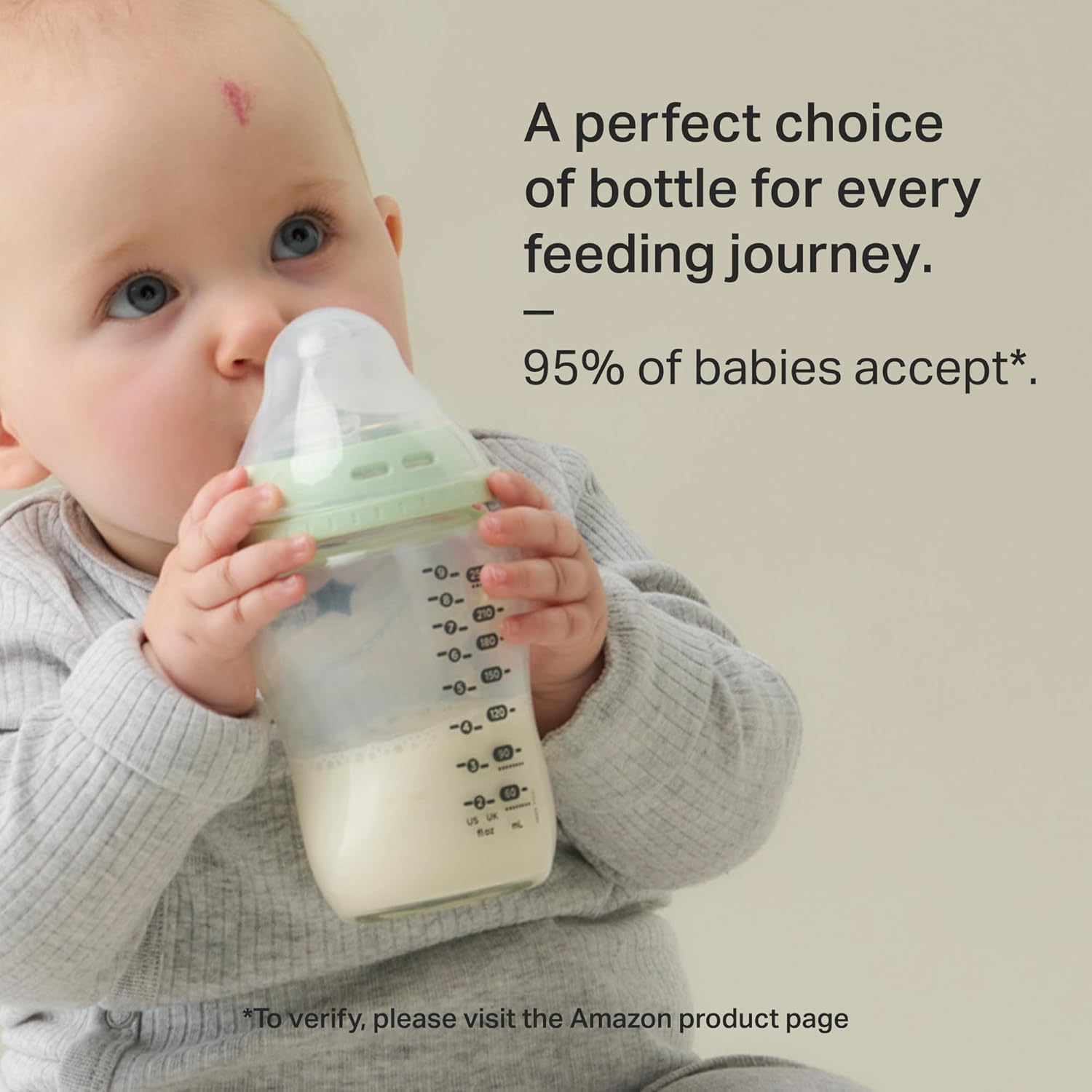 Tommee Tippee Natural Start Glass Baby Bottle for 0m+, 1x 250ml Baby Bottle with Slow Flow Breast-Like Teat for a Natural Latch, Self-Sterilising and BPA Free, Baby Feeding Essentials