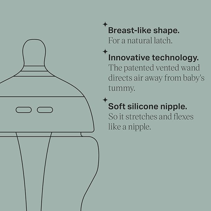 Tommee Tippee Baby Bottles, Natural Start Anti-Colic Baby Bottle with Slow Flow Breast-Like Teat, 150ml, 0m+, Self-Sterilising, Baby Feeding Essentials, Pack of 1