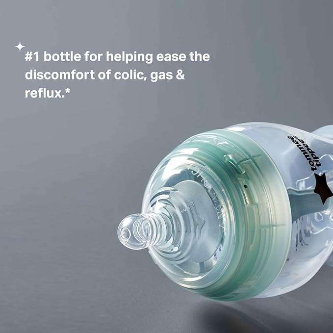 Tommee Tippee Baby Bottles, Natural Start Anti-Colic Baby Bottle with Slow Flow Breast-Like Teat, 150ml, 0m+, Self-Sterilising, Baby Feeding Essentials, Pack of 1