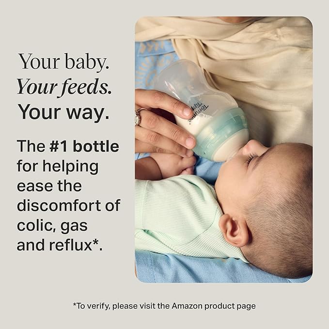 Tommee Tippee Baby Bottles, Natural Start Anti-Colic Baby Bottle with Slow Flow Breast-Like Teat, 260ml, 0m+, Self-Sterilising, Baby Feeding Essentials, Pack of 2