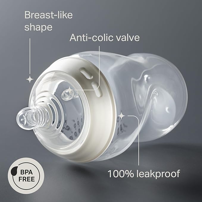 Tommee Tippee Natural Start Baby Bottles for 0m+, Pack of 6 260ml Baby Bottles, with Slow Flow Breast-Like Teat for a Natural Latch, Self-Sterilising and BPA Free, Baby Feeding Essentials, Pond