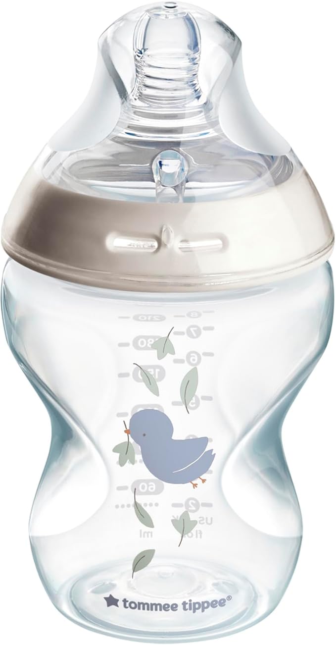 Tommee Tippee Baby Bottles, Natural Start Anti-Colic Baby Bottle with Slow Flow Breast-Like Teat, 260ml, 0m+, Self-Sterilising, Baby Feeding Essentials, Pond, Pack of 1