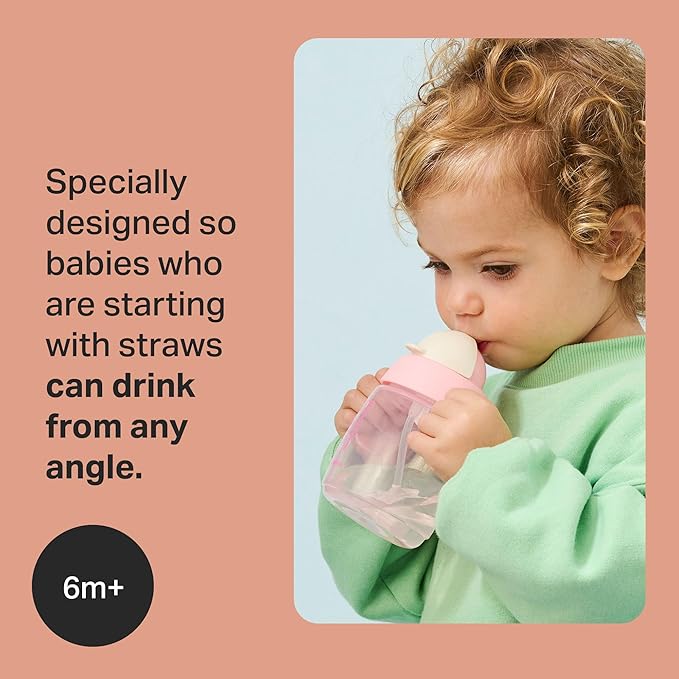 Tommee Tippee Starter Weighted Straw Baby & Toddler 10oz Sippy Cup for 6 Months+, with Silicone Weighted Straw and Easy-Hold Handles, BPA Free