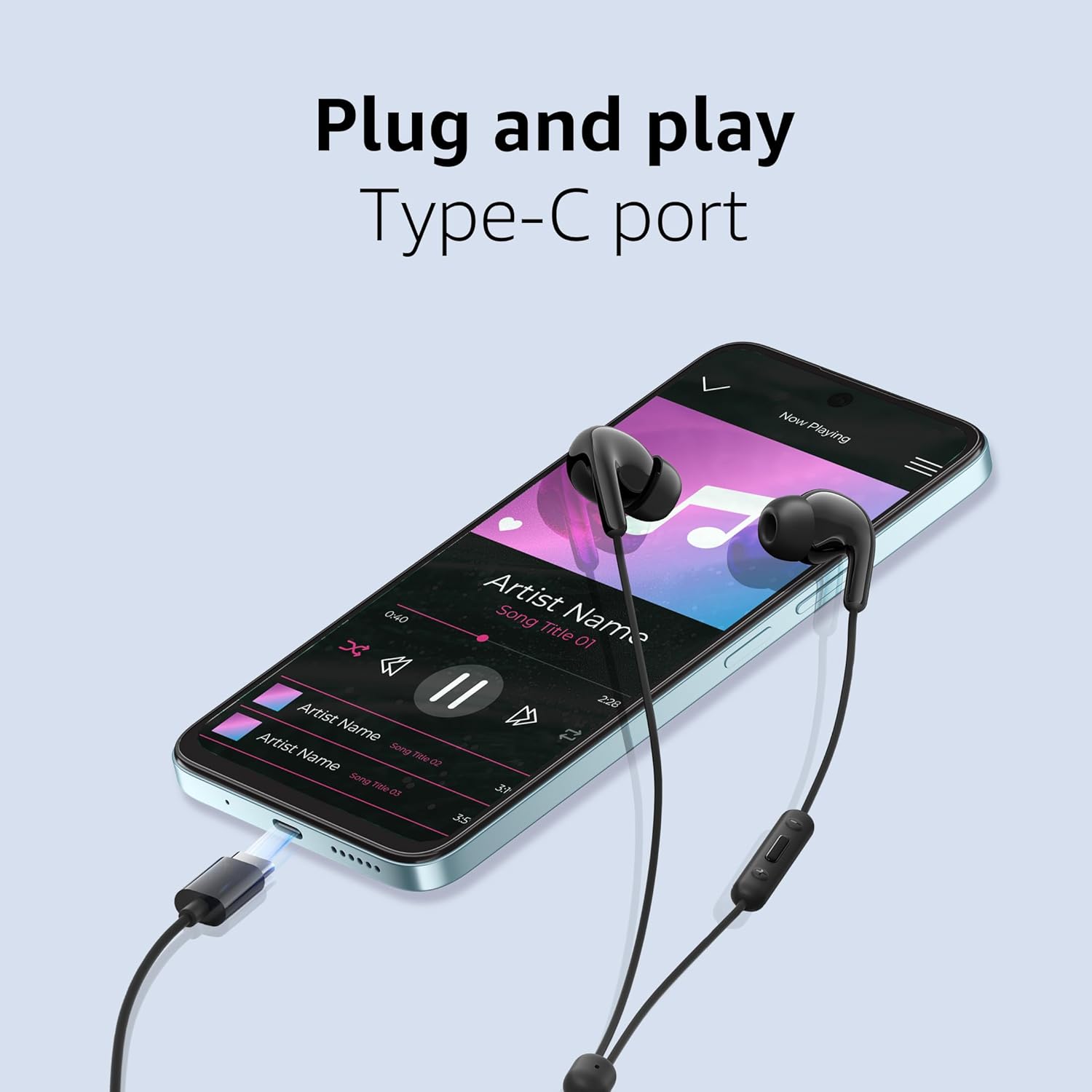 HUNTOP HT-008/009 TYPE-C EARPHONES WITH MIC – STEREO BASS, HD PREMIUM SOUND 🎧