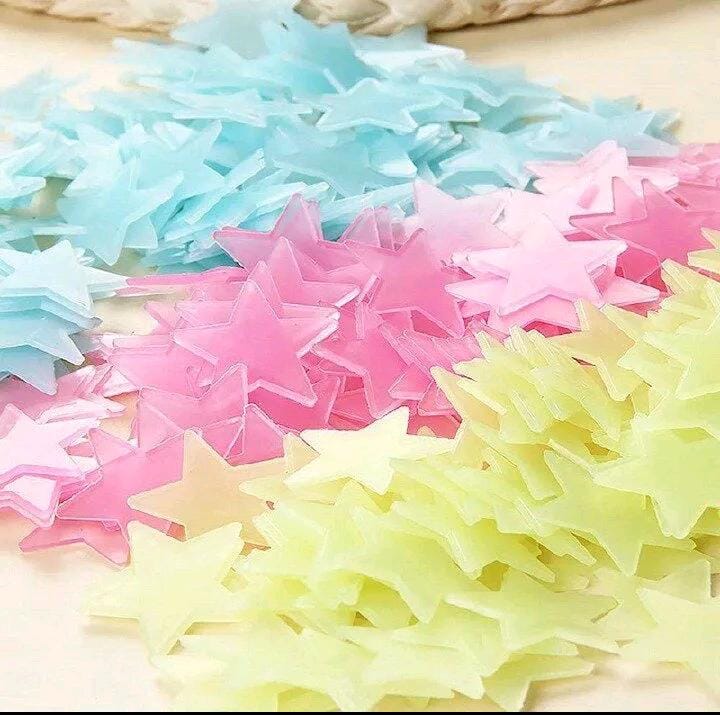100PCS Luminous Wall Stickers Glow Stars Sticker Decals Kid Bedroom Home Decor Fluorescent Stickers Home Decor Living