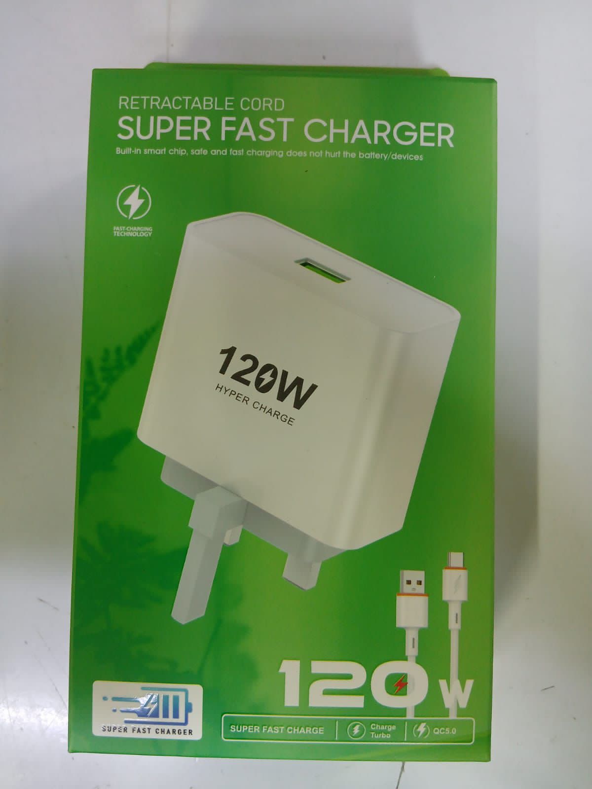 Super Fast 120W Charger – Ultra-Fast Charging for Smartphones, Laptops & Devices