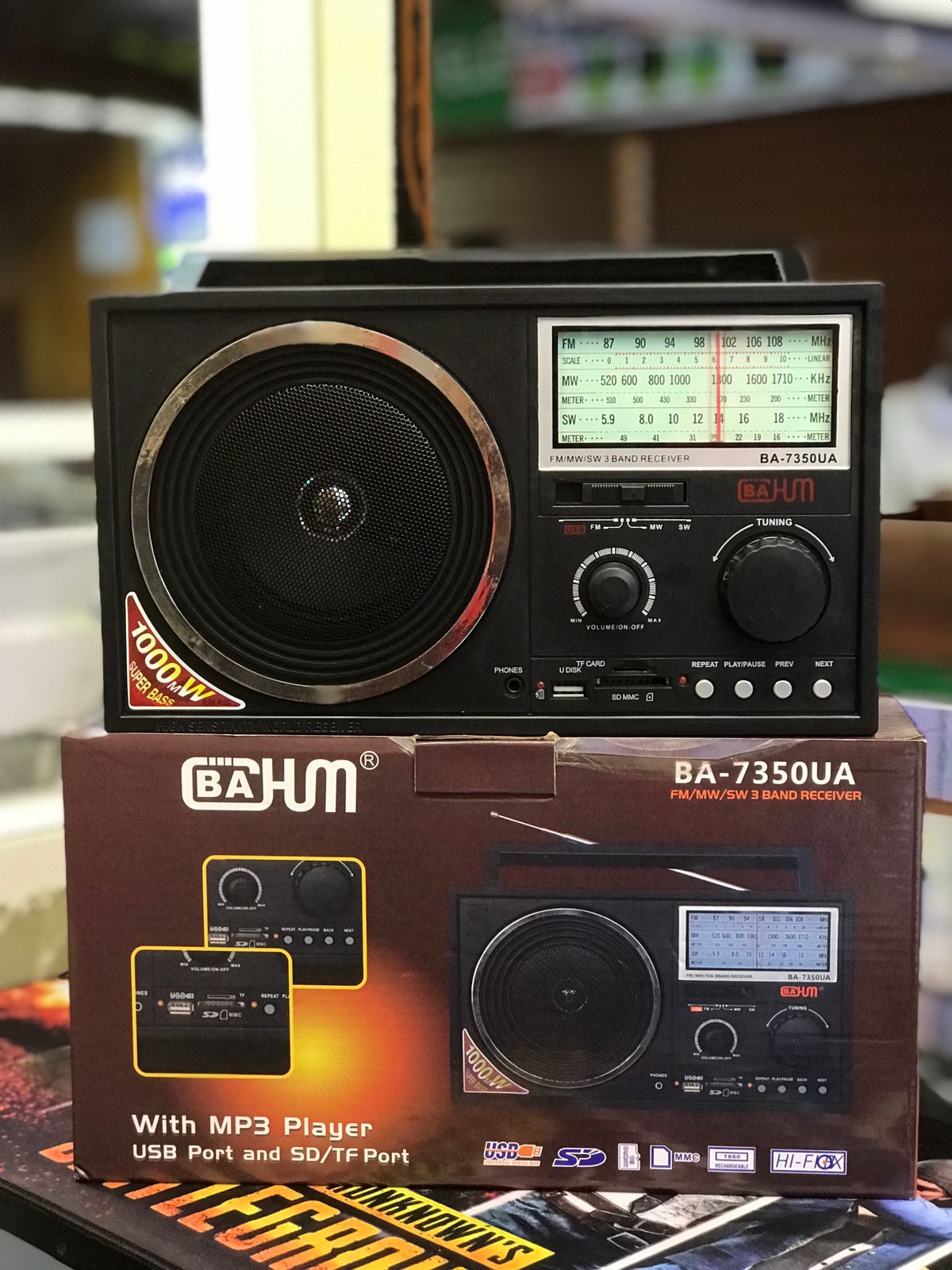 Bahum 7350UA Rechargeable Radio – Portable FM/AM Radio with Long-Lasting Battery