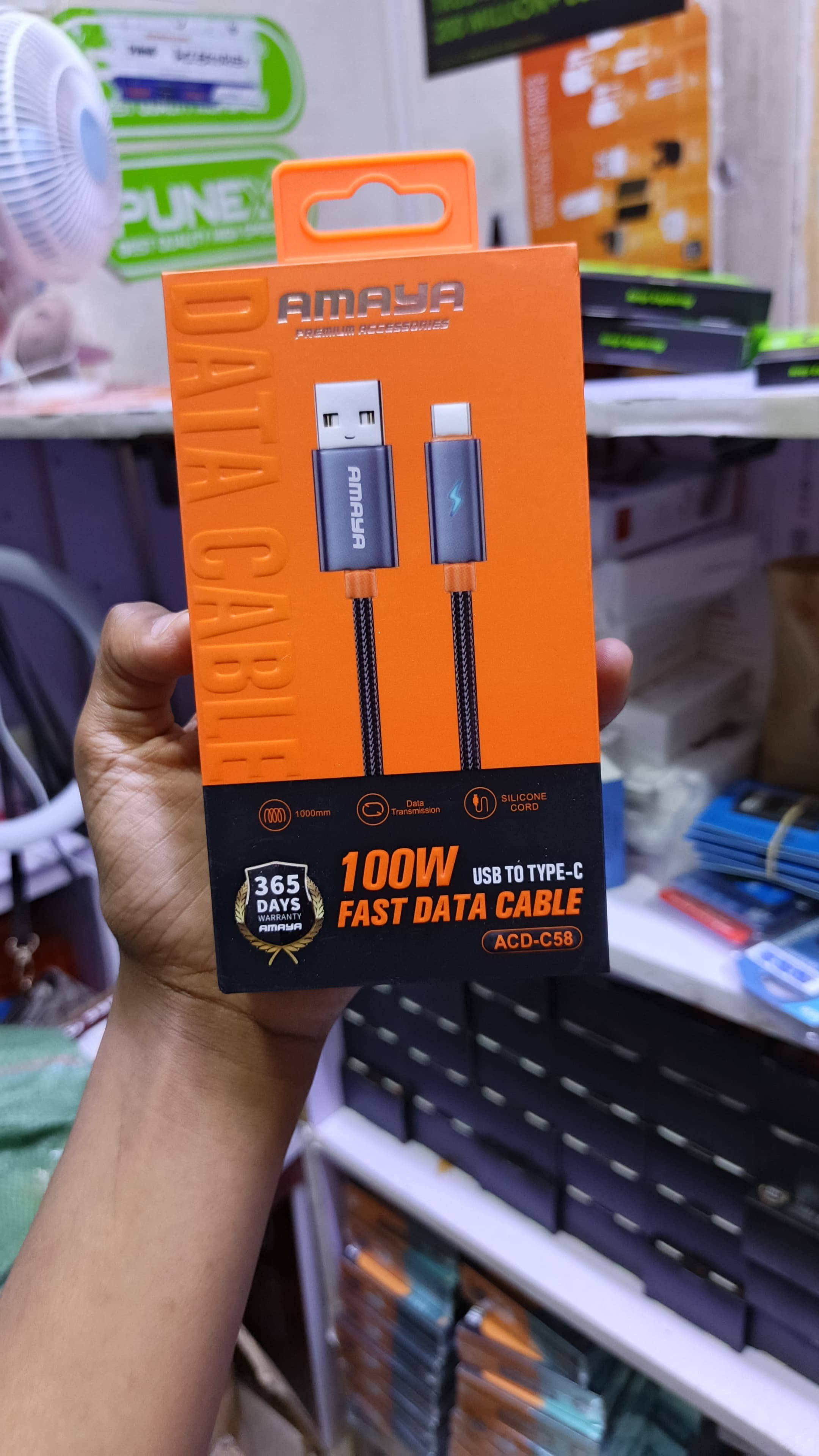 Amaya USB to Type-C Braided Cable – Durable Fast Charging & Data Transfer